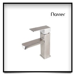 Vòi lavabo nóng lạnh vuông inox304 Navier NV-702 (20cm)