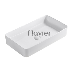 Chậu Lavabo Đặt Bàn Chữ Nhật Trắng Navier NV-437T