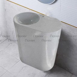 Chậu Lavabo Trụ Chất Liệu Đá Mài Cao Cấp Navier NV-477