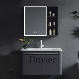 Bộ Tủ Chậu Lavabo Nhôm Màu Xám Navier Cao Cấp NV-584X60