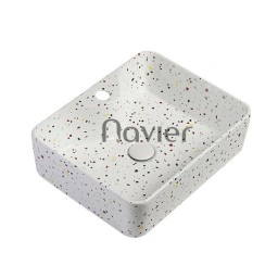 Chậu Lavabo Đặt Bàn Hình Chữ Nhật Ngũ Sắc Navier NV-403NS