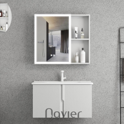 Bộ Tủ Lavabo Kèm Tủ Gương Led Nhôm Tổ Ong Cao Cấp Navier NV-T1113Z