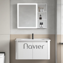 Bộ Tủ Chậu Lavabo Nhôm Màu Trắng Navier Cao Cấp NV-584T60