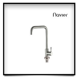 Vòi chén lạnh thân tròn uốn vuông inox304 Navier NV-217