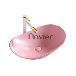 Chậu Lavabo Đặt Bàn Oval Thuyền Hồng Cao Cấp Navier NV-414H