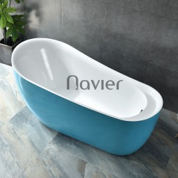 Bồn tắm ngâm đặt sàn nhựa acrylic dáng cá Heo màu xanh Navier NV-1508NX