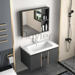 Bộ Tủ Chậu Lavabo Nhôm Kèm Tủ Gương Cao Cấp Navier NV-625