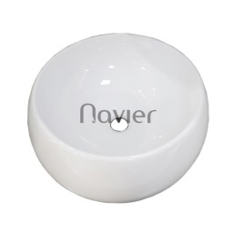 Chậu Lavabo Đặt Bàn tròn Sứ Trắng Navier NV-451T