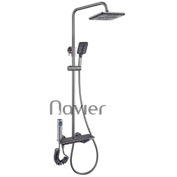 Sen tắm đứng nóng lạnh đồng thau xám phím đàn led nhiệt độ NV-834