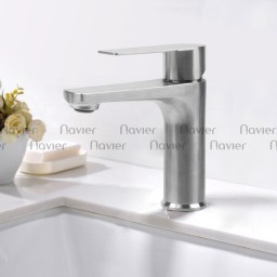 Vòi Lavabo Nóng Lạnh Inox 20cm Navier NV-5051