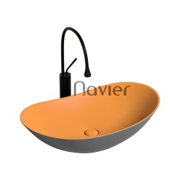 Chậu Lavabo Đặt Bàn Oval Thuyền Cam Nâu Navier NV-414CN