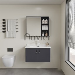 Bộ Tủ Chậu Lavabo Nhôm Kèm Tủ Gương Navier Cao Cấp NV-8806-05-60