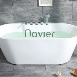 Bồn tắm nằm ngâm Oval thẳng kèm bộ vòi cao cấp Navier NV-1509