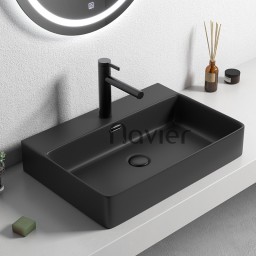 Chậu Lavabo Đặt Bàn Đen Cao Cấp Navier NV-409D