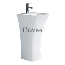 Chậu Lavabo Đứng Đặt Sàn Trắng Navier NV-347