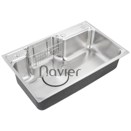 Chậu Rửa Chén 1 Hộc Inox 304 Cao Cấp Navier NV-7846BNL