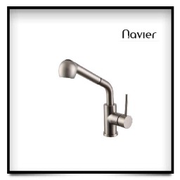 Vòi chén nóng lạnh thân tròn uốn lơi đầu to inox304 Navier NV-204