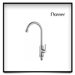 Vòi chén lạnh thân tròn cong có đầu inox304 Navier NV-218