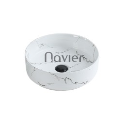 Chậu Lavabo Tròn Đặt Bàn Hoa Văn Cao Cấp Navier NV-439T