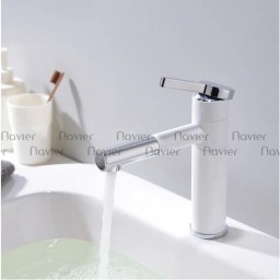 Vòi lavabo nóng lạnh điếu tròn inox304 Navier NV-704 (20cm)