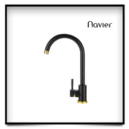 Vòi chén nóng lạnh sơn tĩnh điện đen Navier NV-212