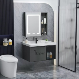 Bộ Tủ Chậu Lavabo Liền Gương Nhôm Cao Cấp Navier NV-473