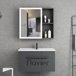 Bộ Tủ Lavabo Kèm Tủ Gương Led Nhôm Tổ Ong Cao Cấp Navier NV-T23032Z