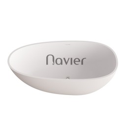 Bồn tắm nằm Oval bất đối xứng màu trắng Navier NV-1563