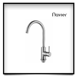 Vòi chén lạnh thân tròn cong không đầu inox304 Navier NV-219