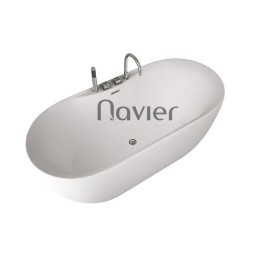 Bồn Tắm Nằm Màu Trắng Acrylic Dáng Oval Cao Cấp Navier NVB-1236