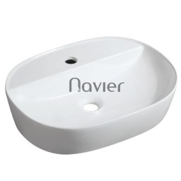 Chậu Lavabo Đặt Bàn Sứ Trắng Cao Cấp Navier NV-324