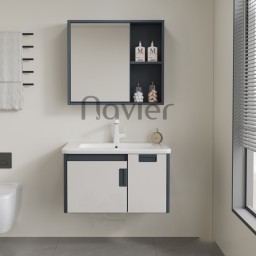 Bộ Tủ Chậu Lavabo Nhôm Kèm Tủ Gương Navier Cao Cấp NV-8806-04-60