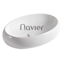 Chậu Lavabo Đặt Bàn Oval Trắng Navier NV-419T