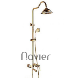 Sen Cây Tắm Đứng Nóng Lạnh Đồng Thau Mạ PVD Màu Vàng Navier NV-817V