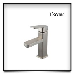 Vòi lavabo nóng lạnh vuông bo cạnh inox304 Navier NV-703