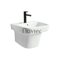 Chậu lavabo liền khối vuông treo tường Navier NV-421