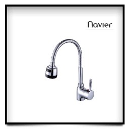 Vòi chén nóng lạnh cần mềm đồng thau mạ crome Navier NV-211