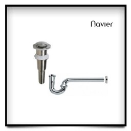 Xi phông lavabo đồng thau chống tràn Navier NK-139