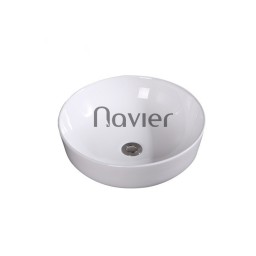 Chậu Lavabo Đặt Bàn Tròn Sứ Trắng Cao Cấp Navier NV-339T