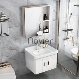 Bộ Tủ Chậu Lavabo Nhôm Kèm Gương Navier NV-525