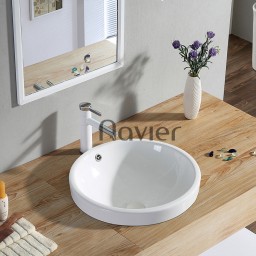 Chậu lavabo dương bàn sứ trắng Navier NV-402